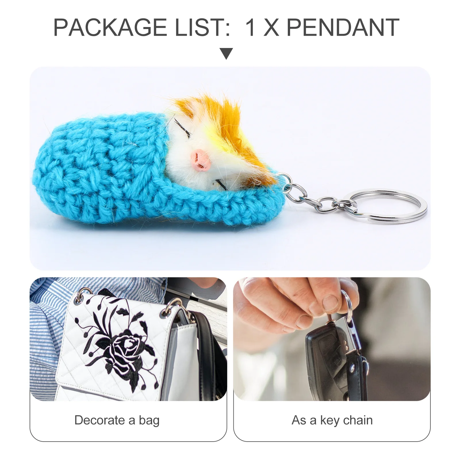 1 قطعة سلسلة مفاتيح الحيوان النوم صنعة جيدة نسيج جيد تفاصيل جميلة تصميم حلقة رئيسية سلسلة مفاتيح الماوس النوم