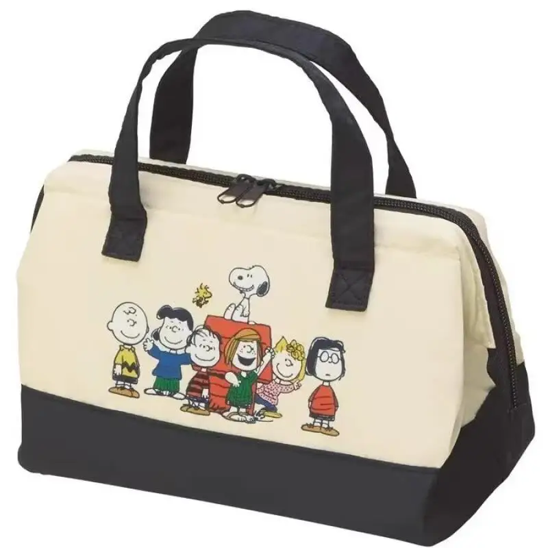 Trendy Kawaii Snoopy Pattern Canvas Handbag Crossbody Shoulder Bag Women Portable Lightweight Daily Travel Birthday Gift
