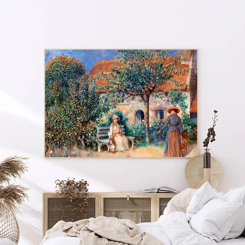 Auguste Renoir and Claude Monet Portrait Artworks Prints Posters Canvas Paintings Dance At Le Moulin Wall Art Picture Home Decor