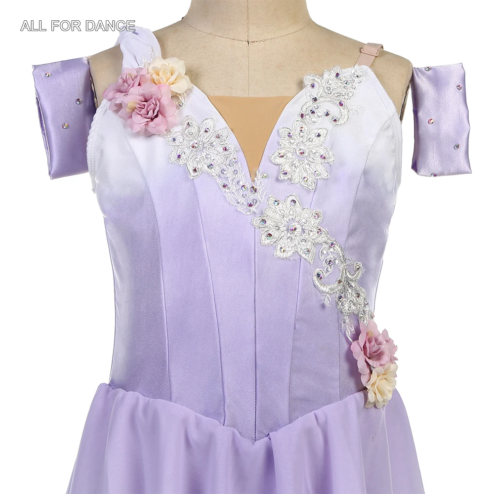 24085 أومبير الأرجواني دنة صد أزياء رقص الباليه أداء Dancewear يوتار فستان الفتيات والنساء رومانسية الباليه توتو