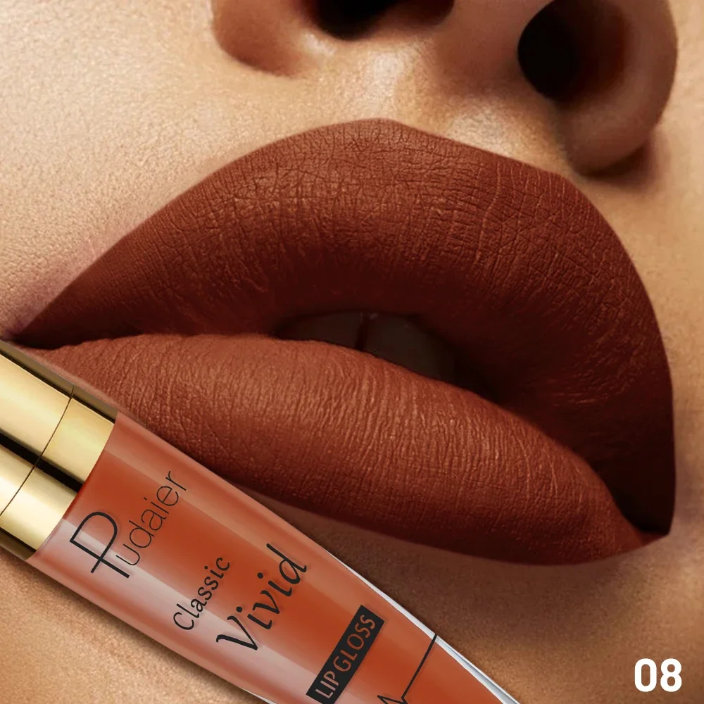 Aksamitna matowa szminka w kolorze czerwonym, długotrwała, wodoodporna, nawilżająca, nieklejąca się koloracja ust dla wszystkich odcieni skóry.