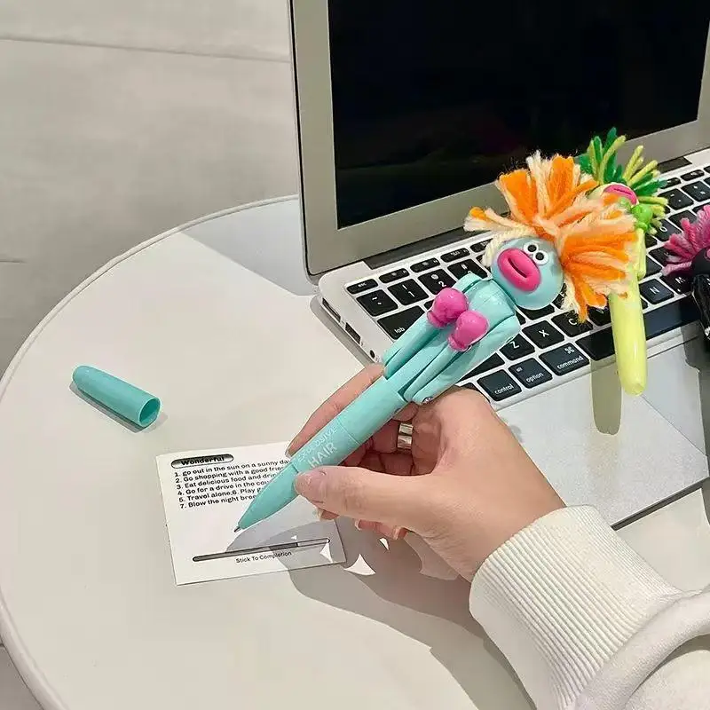 textureCartoon Writing Pen Creative Gel Ballpoint Stress Relief Student Pen For School Study Office Classroom Supplies