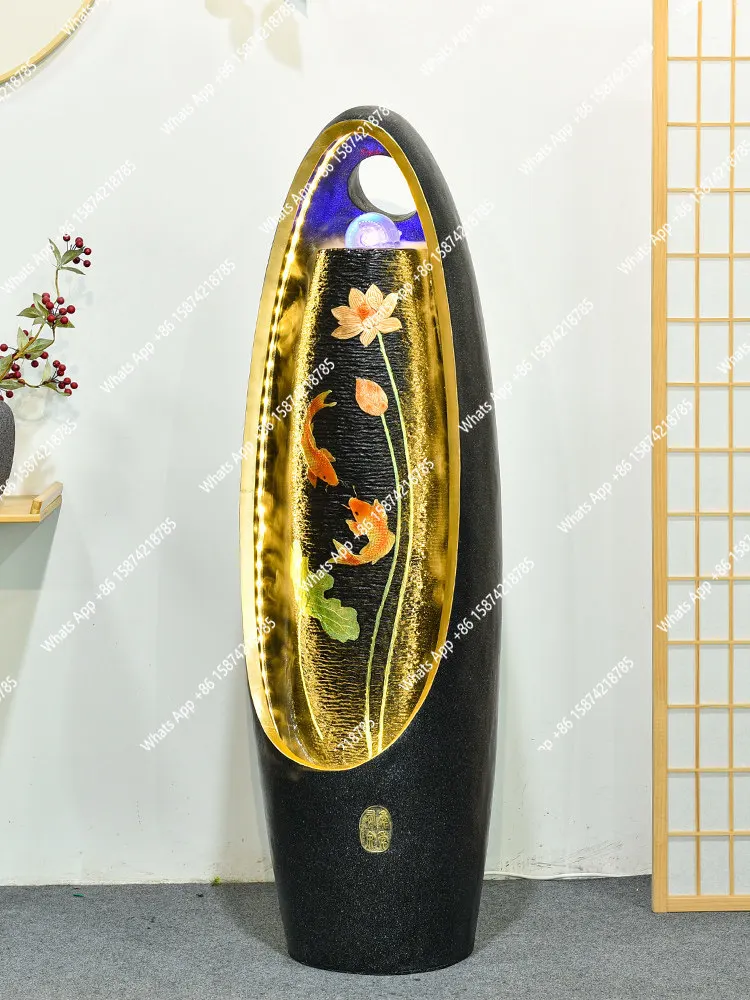 Lucky water ornament Feng Shui ball decoration living room indoor fountain landscape floor humidifier housewarming - view 4