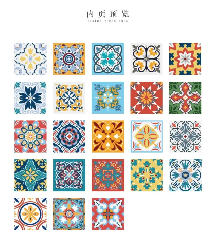 46 pcs/box Retro tiles Decorative Stickers Scrapbooking diy Stick Label Diary Stationery Album Journal Sticker
