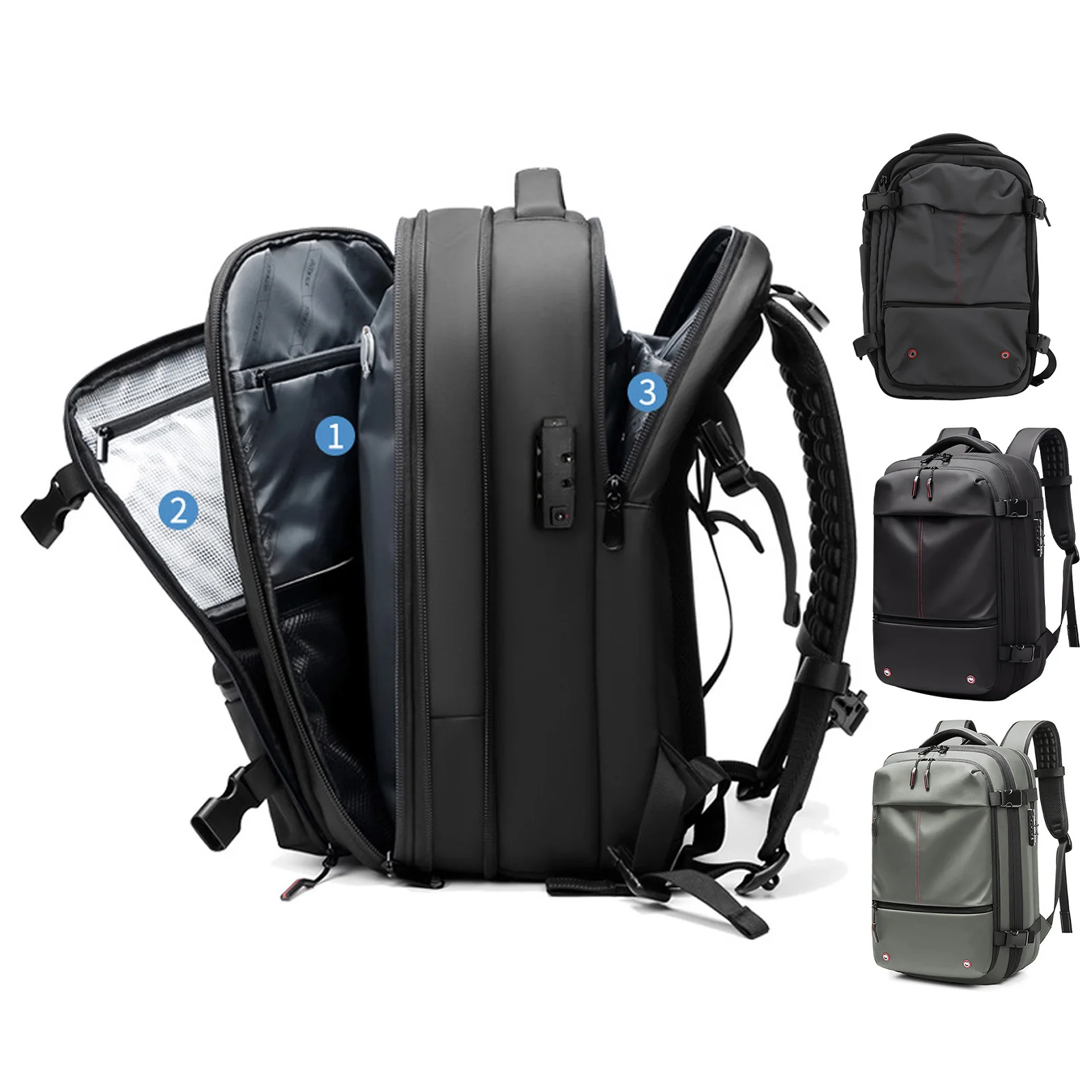 Expandable Travel Backpack Large Capacity 19 Inch Casual Waterproof Multipurpose Vacuum Backpack for Business for Men Backpack