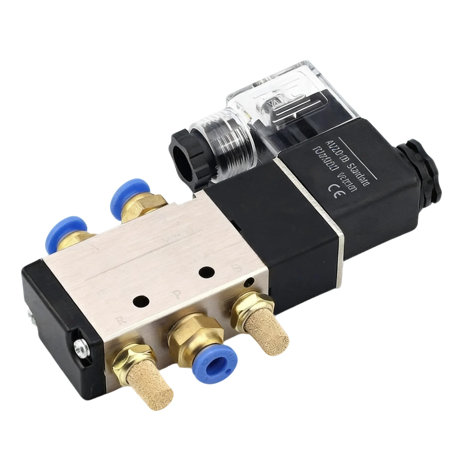 12V, 24V, 220V pneumatic solenoid valve 4V210-08 pneumatic directional valve cylinder control valve with connector and muffler