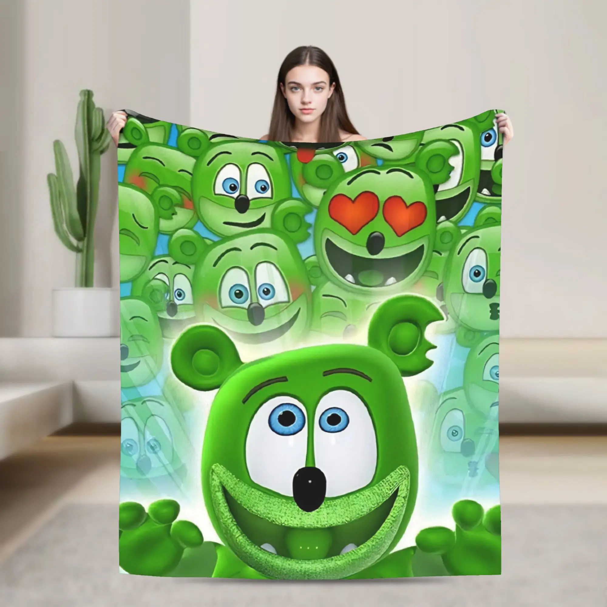  Gummibars bear Throw Blanket for Couch  Soft Fuzzy Plush Blanket 50x60 Inch Multi-size Bedspread for All Seasons