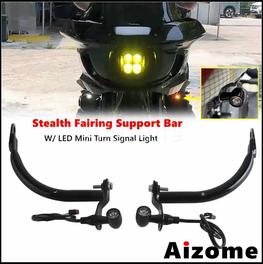 

Motorcycle Fairing Support Bracket Bar LED Signal Light For Harley Softail Low Rider ST 117 FXLRST 2022-25 EI Diablo FXRST 22-24