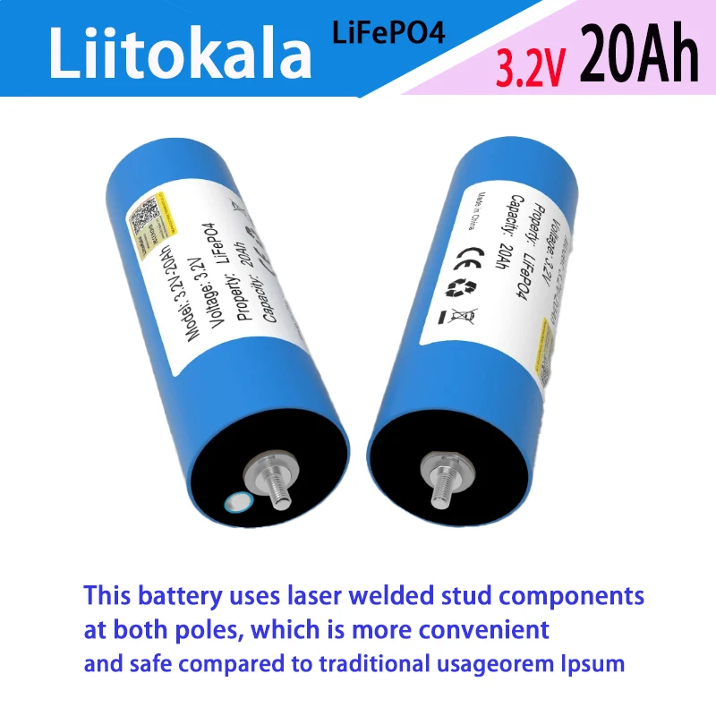 LiitoKala 3.2V 20Ah LiFePO4 battery suitable for 3C discharge in yachts, RVs, golf carts