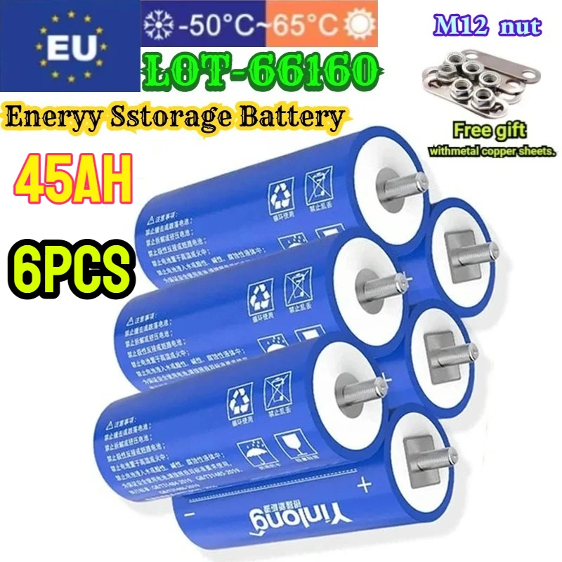 

New Yinlong 2.3v 45AH 40AH 30AH Lithium Titanate Battery Grade A Lto 66160 DIY 12V 24V 48V Rv Ev Car Audio Rechargeable Battery