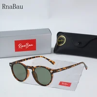 2025 Gafas retro artísticas redondas, moda japonesa y coreana, gafas de sol con uñas de arroz, gafas de sol polarizadas para ciclismo y conducción para hombres