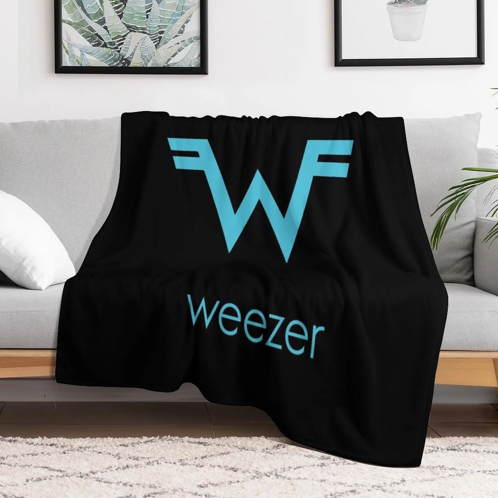 

Blue W of weezers Throw Blanket for winter Blankets Sofas Of Decoration Blankets