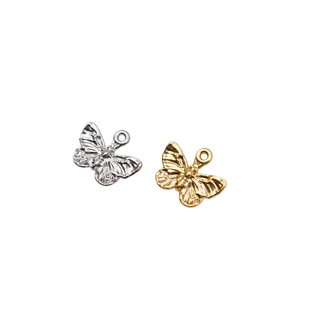 5pcs Stainless Steel Butterfly Fashion Jewelry Accessory Componets Charms DIY Handcraft PVD Vacuum Plate Waterproof Antiallergic