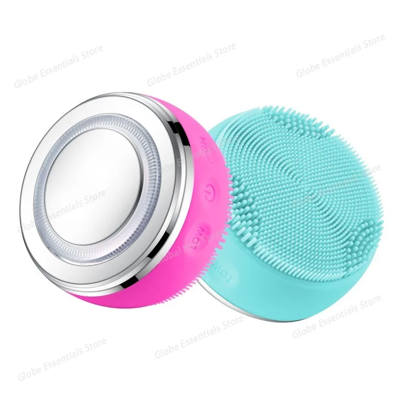 

Electric Facial Cleaner 4 IN 1 Face Cleansing Brush 4 Level Electric Exfoliating Spin Cleanser Device EMS Waterproof Deep Clean