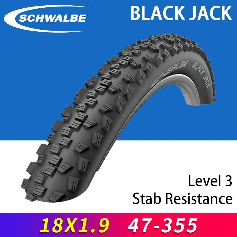 SCHWALBE BLACK JACK 18x1.90 Folding Bike Tire 18 inch 47-355 Steel Wired Anti-slip Multi-function Tire for 355 Bird-Bike