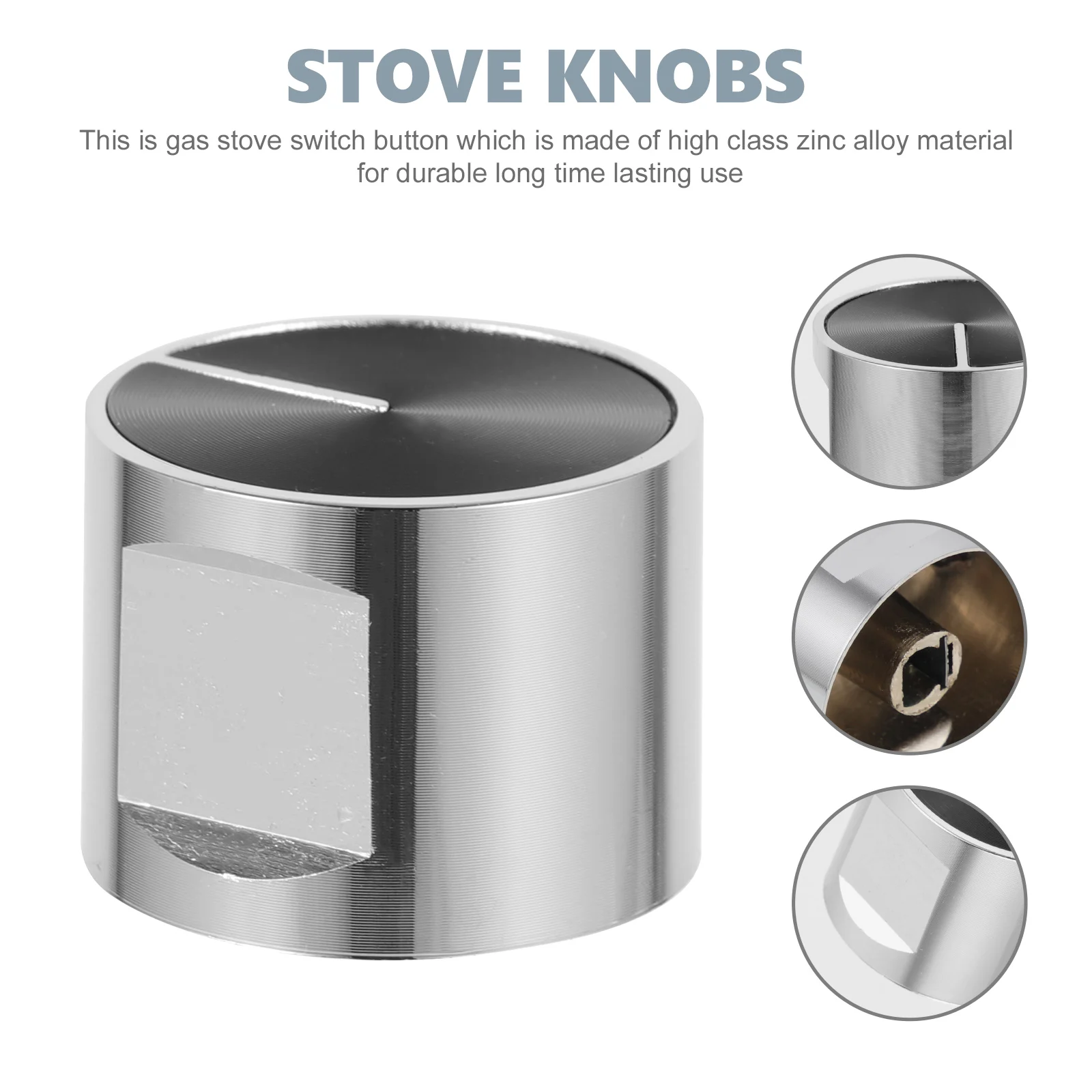 

2Pcs Metal for Gas Cooker Knobs Gas Stove Durable Zinc Alloy Replacement Kitchen Accessories Universal Component
