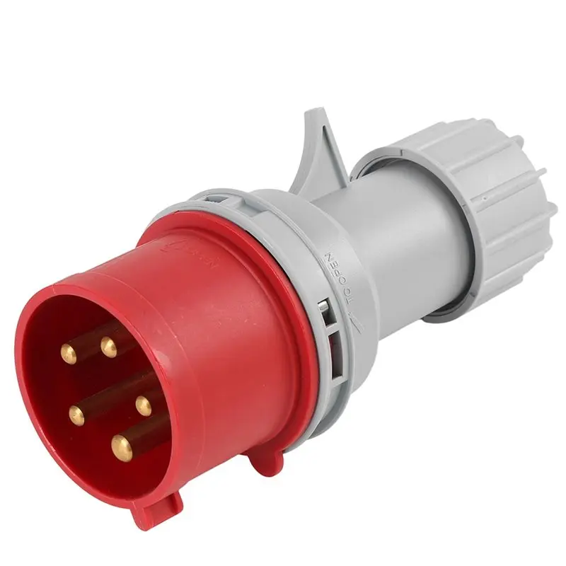 A84E-Waterproof Electrical Connection Socket Connector 5PIN 32A Industrial Plug And Socket Wall Mount EU Standard EU PLUG