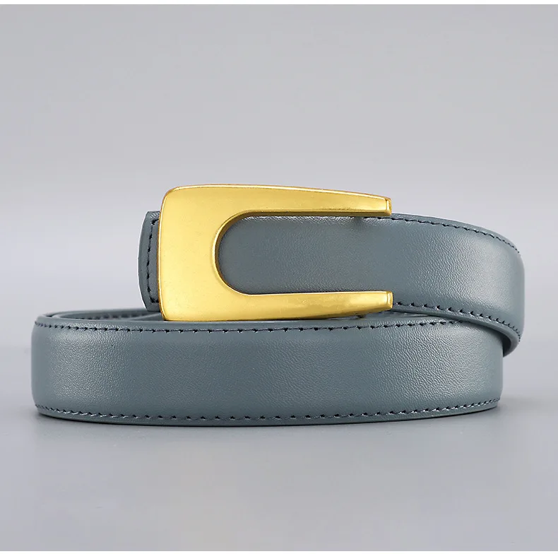 Damen Retro U-Schnallen Echtleder-Gürtel, Minimalistischer Vielseitiger Dekorativer Kleider- und Anzuggürtel, Schlanker Damen-Stil – Detail 19