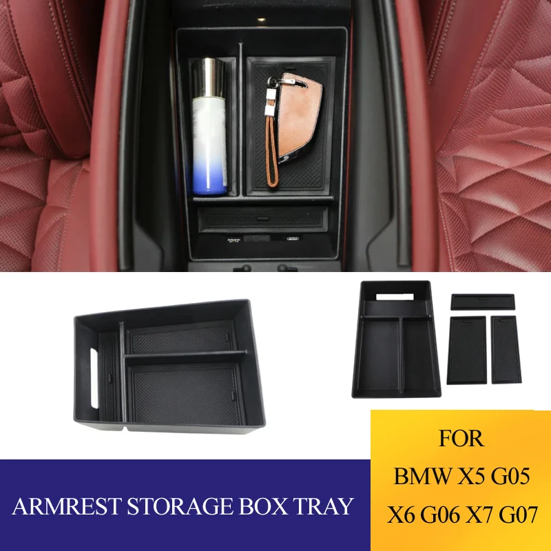Armlehne Aufbewahrungsbox für BMW X5 G05 X6 G06 2020-2023 X7 G07 2019-2022 Auto Mittelkonsole Organizer Zubehör