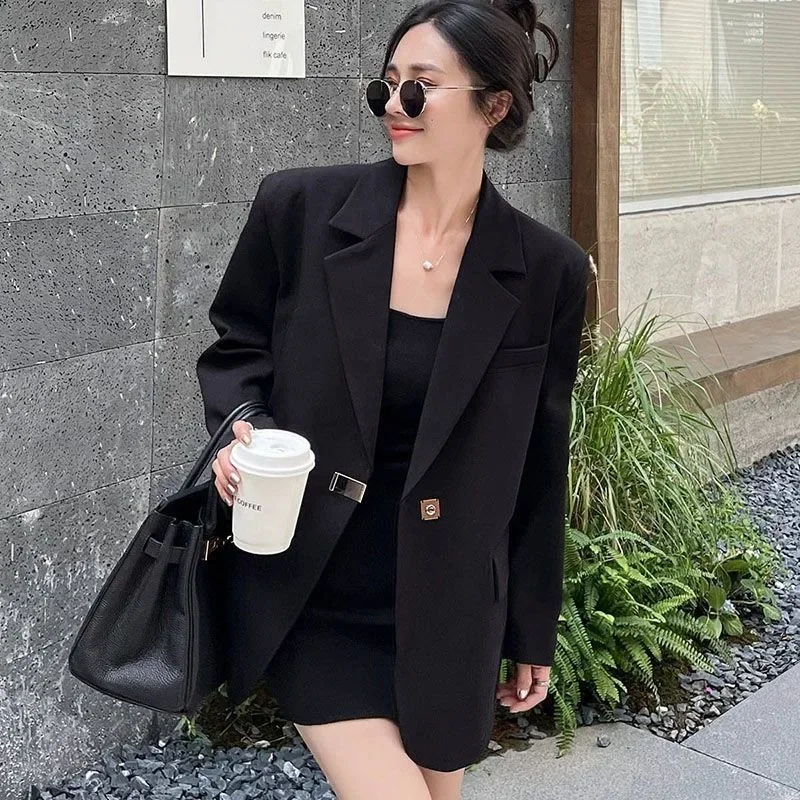 New Senior Design Sense Apathetic Early Spring Suit Jacket Women Spring Autumn Dress Loose Oversize Casual Suit Women Clothing