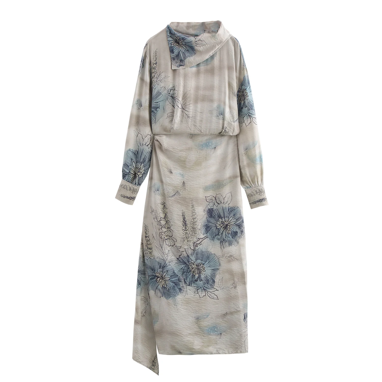 Faionable imprimé Dr JNLEAOG femmes automne nouveau Design Sle élastique Polyester fibre longue Sve Busin décontracté Dr