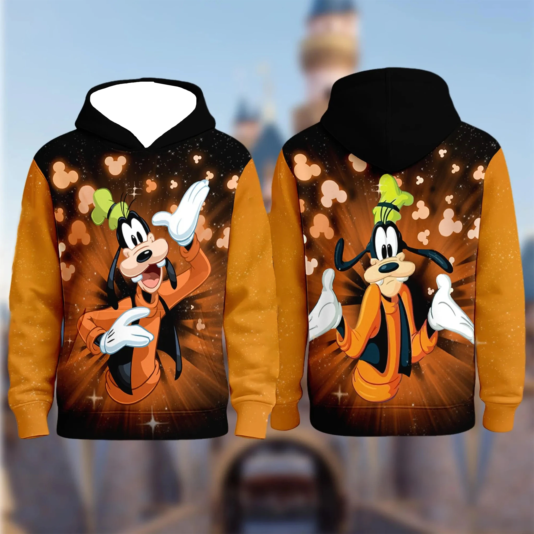 

Hot Sale Kids Hooded Sweatshirt Disney Goofy Pattern Print Boys Girls Autumn Winter Top Comfortable For Layering and Outerwear