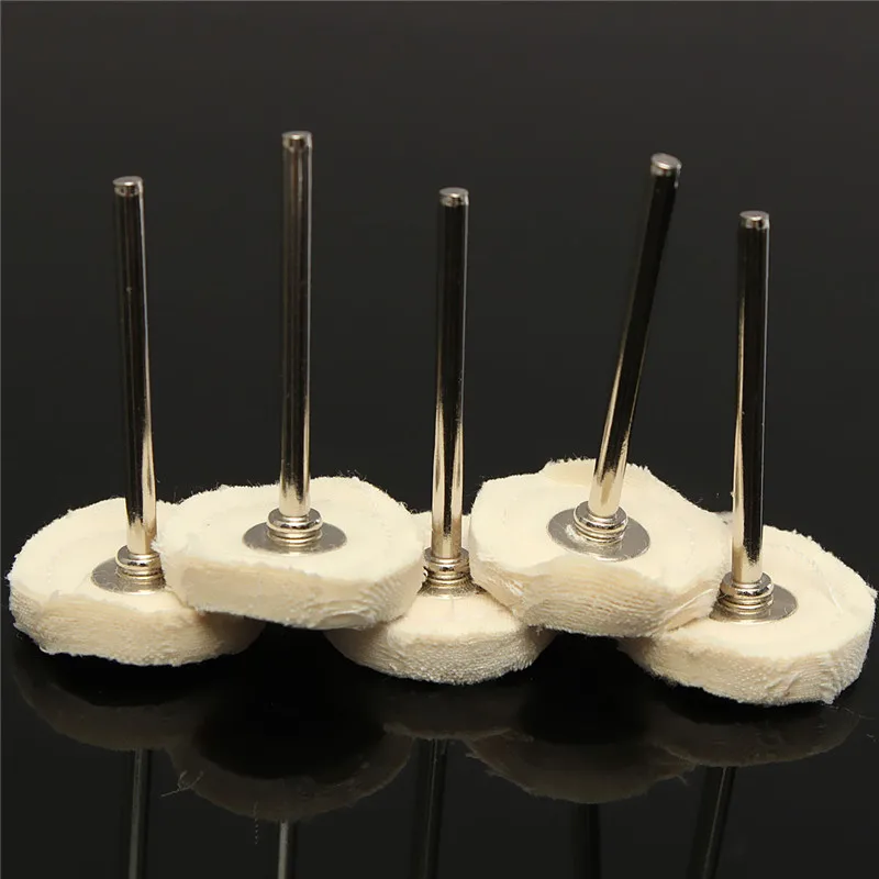 5pcs Fine cashmere grinding sanding Head Grinding Jewelry Metals Wheel Buffing Felt 25mm Shank buffing wheels Polish Rotary Tool