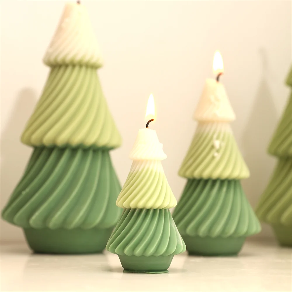 3D albero di natale stampo per candele in Silicone fai da te fatto a mano albero di pino di natale candela che fa Molud natale Canlde che fa