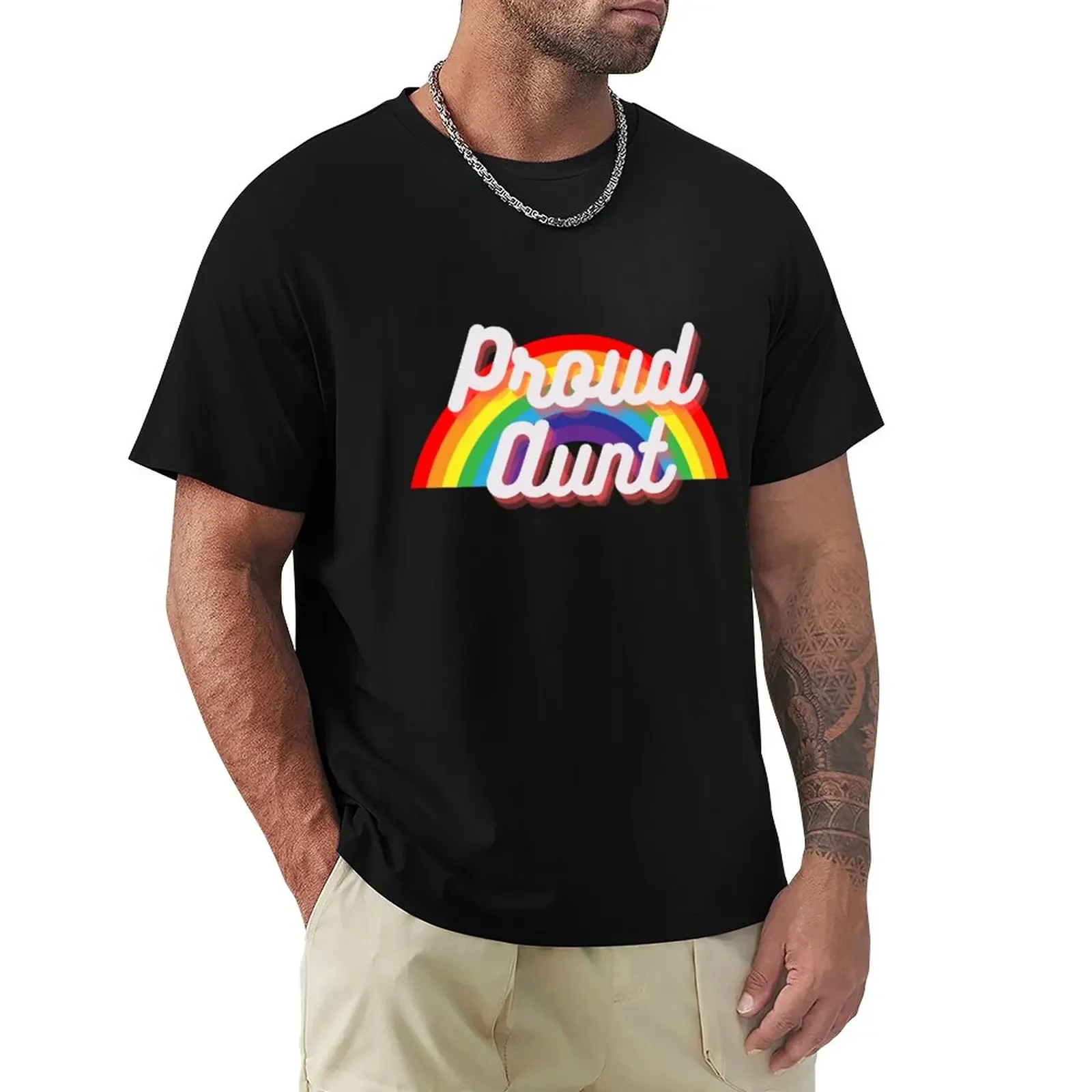 Pride allyship Rainbow, proud aunt T-Shirt plus sizes heavyweights t shirts for men pack