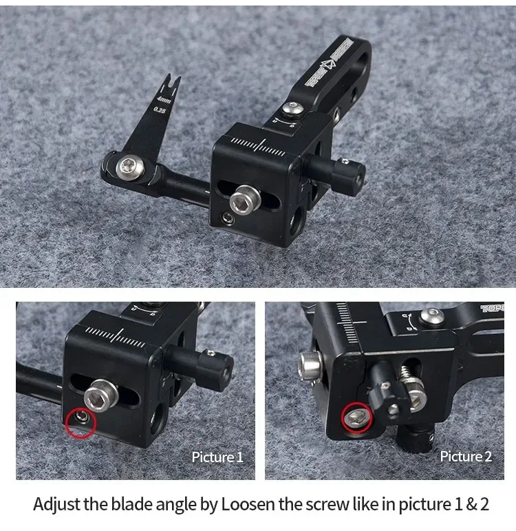 TP826 Launcher Blade Compoundbogen-Pfeilauflage mit verlängerter Halterung, verstellbar für Links- und Rechtshänder, für Bogenschießen und Zielschießen – Detail 3