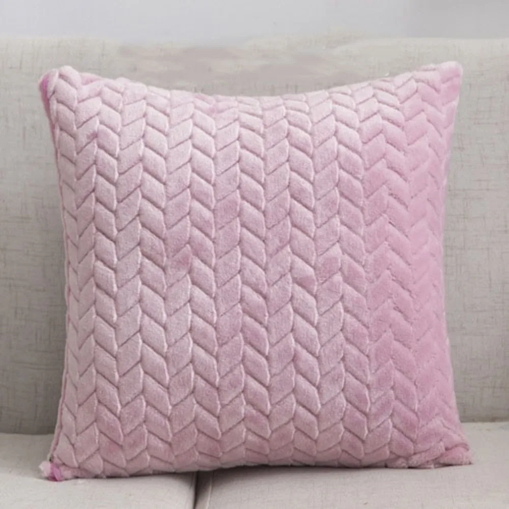CIFBUY Solid Double-sided Velvet Cushion Cover 43x43cm Decorative Throw Pillow Case for Sofa Couch Home Decor (Gray/Pink/Blue)