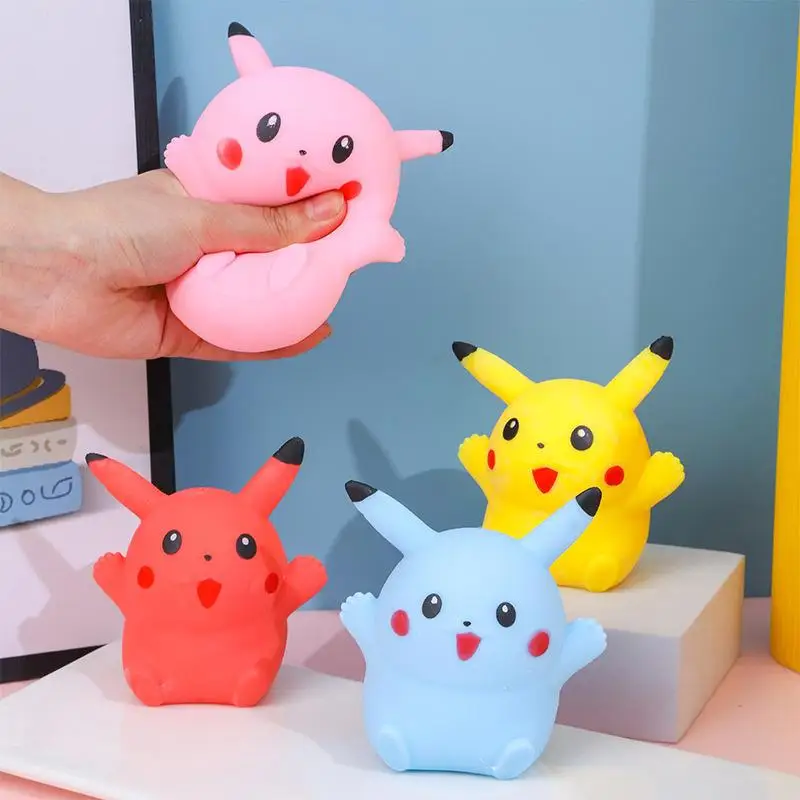 Pokemon Colorful Squeeze Toy Anime Figure Pikachu Kawaii Antistress Fidget Toys for Kids Adults Slow Rising Relief Birthday Gift