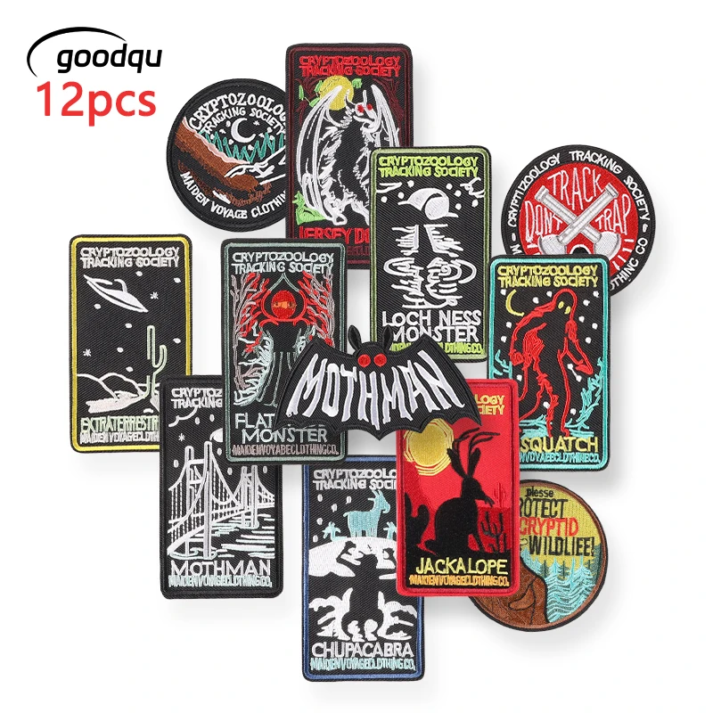 12pcs Lot Patches For Clothing Sew Iron On Letters Embroidered Outdoor Jackets Pack Fabrics Badges Diy Large Animal Bulk Mix