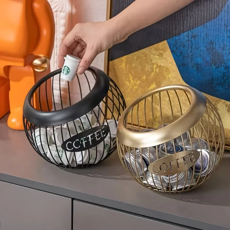 Eisen Kaffee Kapsel Halter Obst Snack Lagerung Rack Multifunktionale Hohl Kaffee Pod Lagerung Rack Geeignet für Hause Cafés