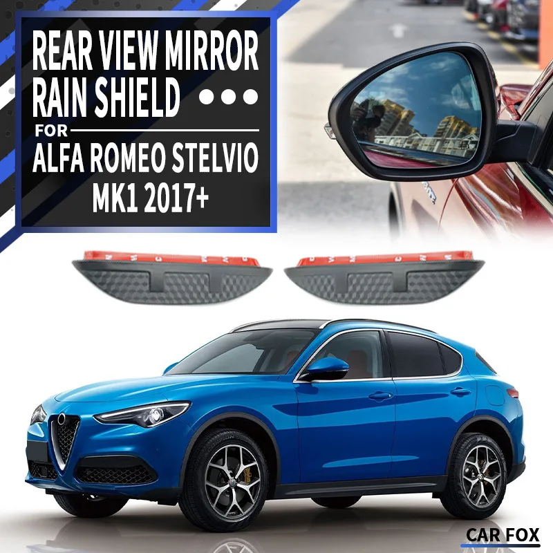 

2Pcs For Alfa Romeo Stelvio 2017+ Car Rear View Mirror Rain Shield Protective Cover Sun Shade Car Styling Auto Accessories