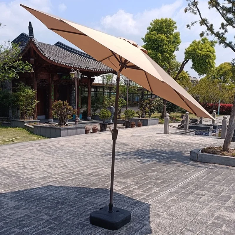Rotating Tilt Patio Umbrella Curved Arm Outdoor Shade Terrace Market Stall Patio Furniture Outdoor Umbrella Umbrella Beach