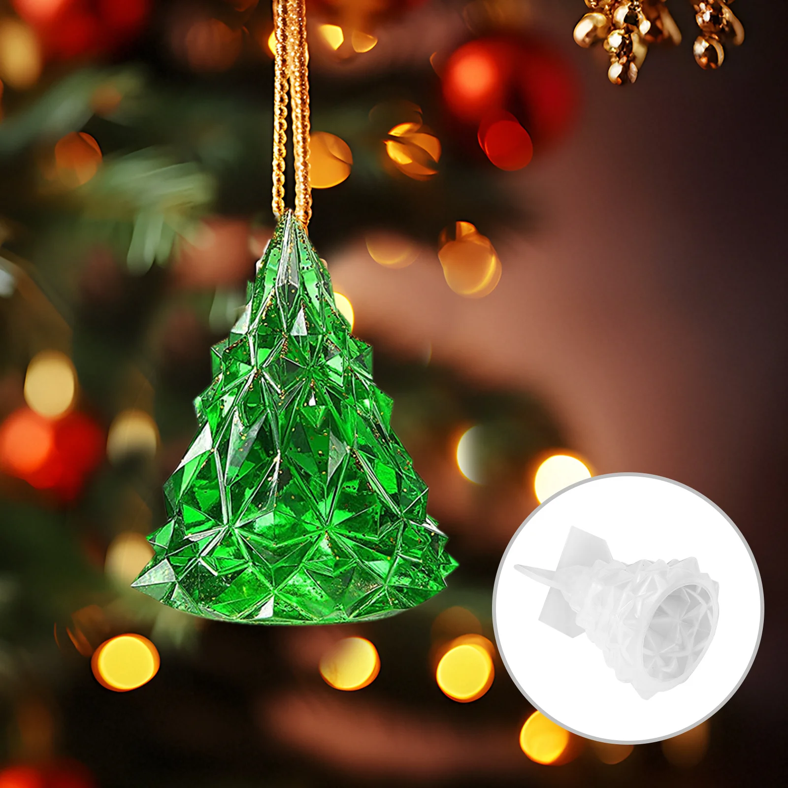 

2 Pcs Christmas Tree Silicone Mold Holiday DIY Supply Craft Molds Crafts Mini for