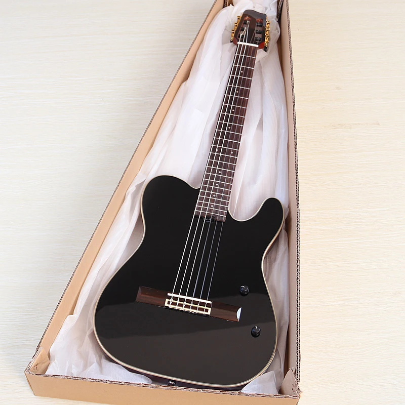 

Silent Classical Guitar Solid Spruce Top 39 Inch 6 Strings Okoume Body Nylon String Silent Guitar Electric no noise High Qu