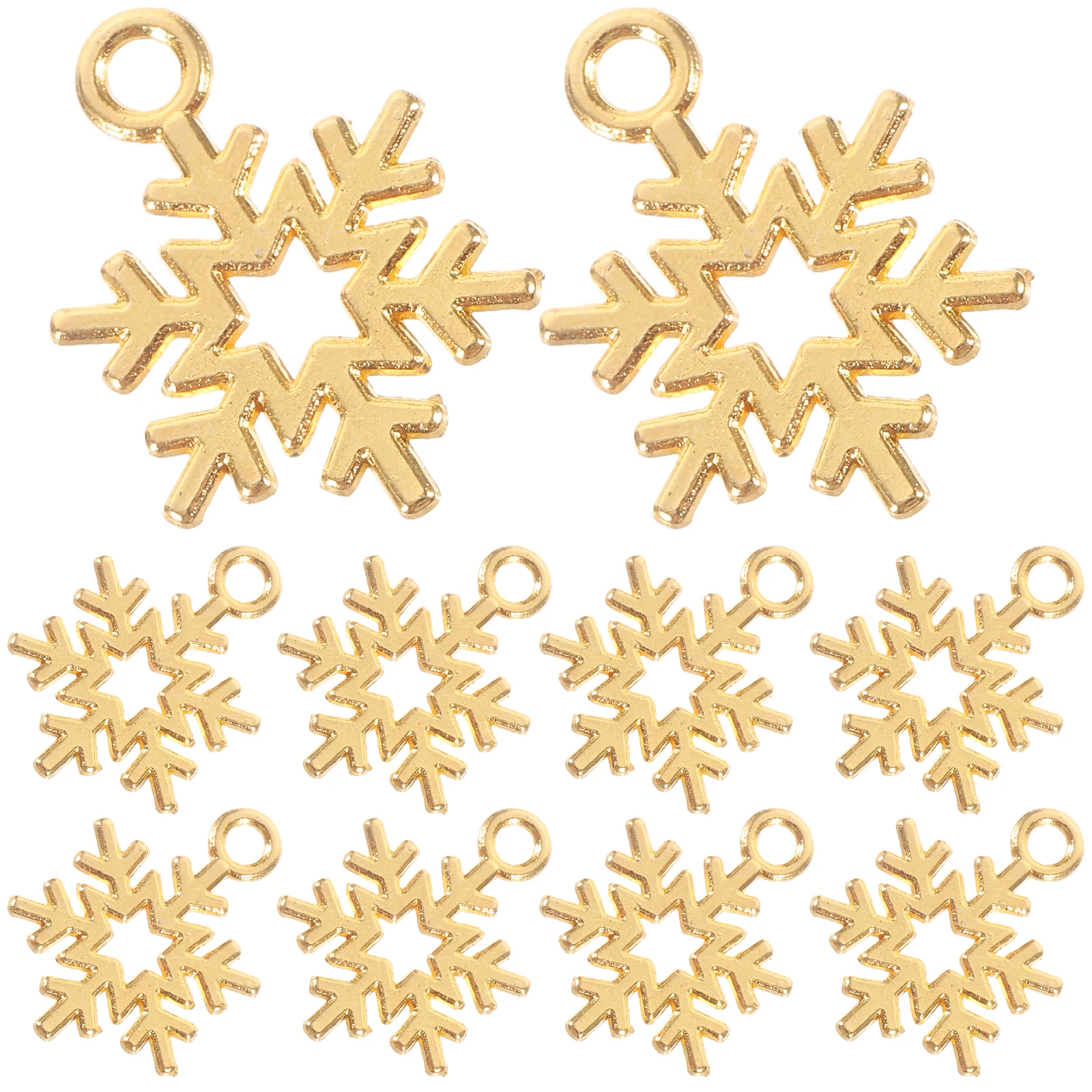 100 قطعة المعلقات ندفة الثلج DIY بها بنفسك مجوهرات Charms مجموعة للحرف اليدوية سبيكة معلقة اكسسوارات السائبة عناصر زينة عيد الميلاد #2