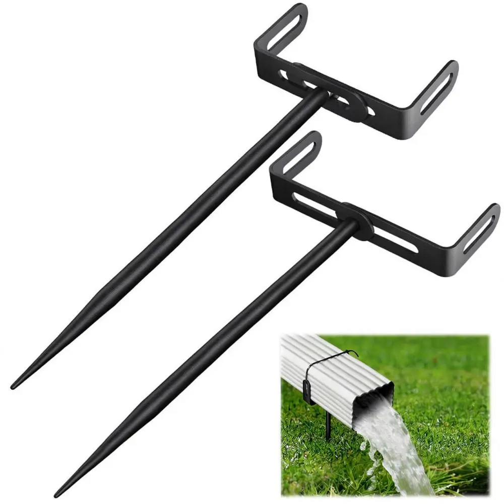 Heavy Duty Downspout Mounting Bracket Adjustable Iron Pipe Holder For Outdoor Lawn Drainage System Weatherproof