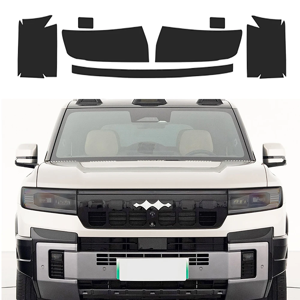 

Дымчатая черная защитная пленка для фар для BYD Formula Leopard 8, передняя и задняя фара, изменение цвета, черная пленка воина