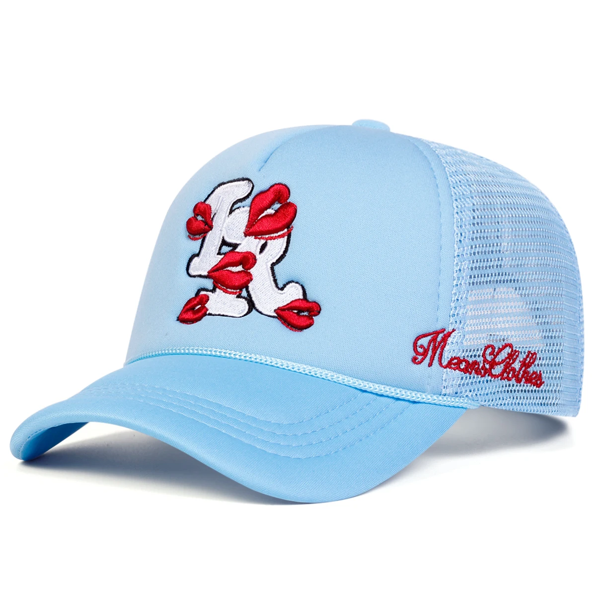 Unisex Letter Lips Embroidery Baseball Net Caps Spring and Summer Outdoor Adjustable Casual Hats Sunscreen Hat
