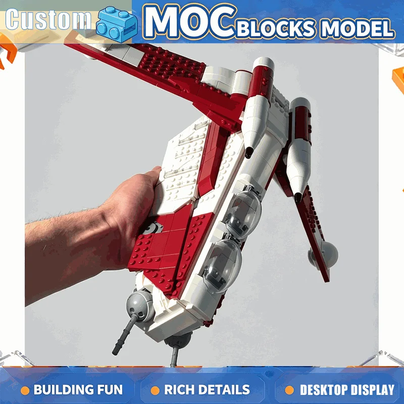 1272PCS MOC Futuristic Transport Aircraft Building Blocks Dual Cockpit Space Vehicle Model DIY Assembly Display Collection Gift