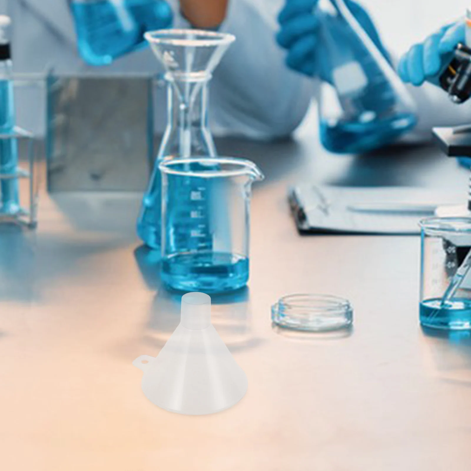 Plastic PP Laboratory Funnel Flat Bottom Design Powder Reagent Addition Large Size Lab Filling Scientific Filter Funnel