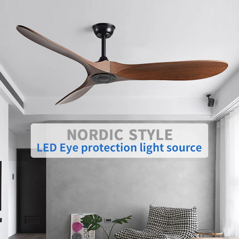 

5-Leaf Strong Wind Nordic Ceiling Living Room Dining Room Industrial American Retro Commercial Variable Frequency Light Free Fan