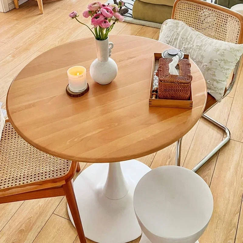 Mesa de centro redonda luxuosa, sala de estar, centro minimalista, mesa de centro rústica, pátio, salão de beleza, móveis de espaço pequeno