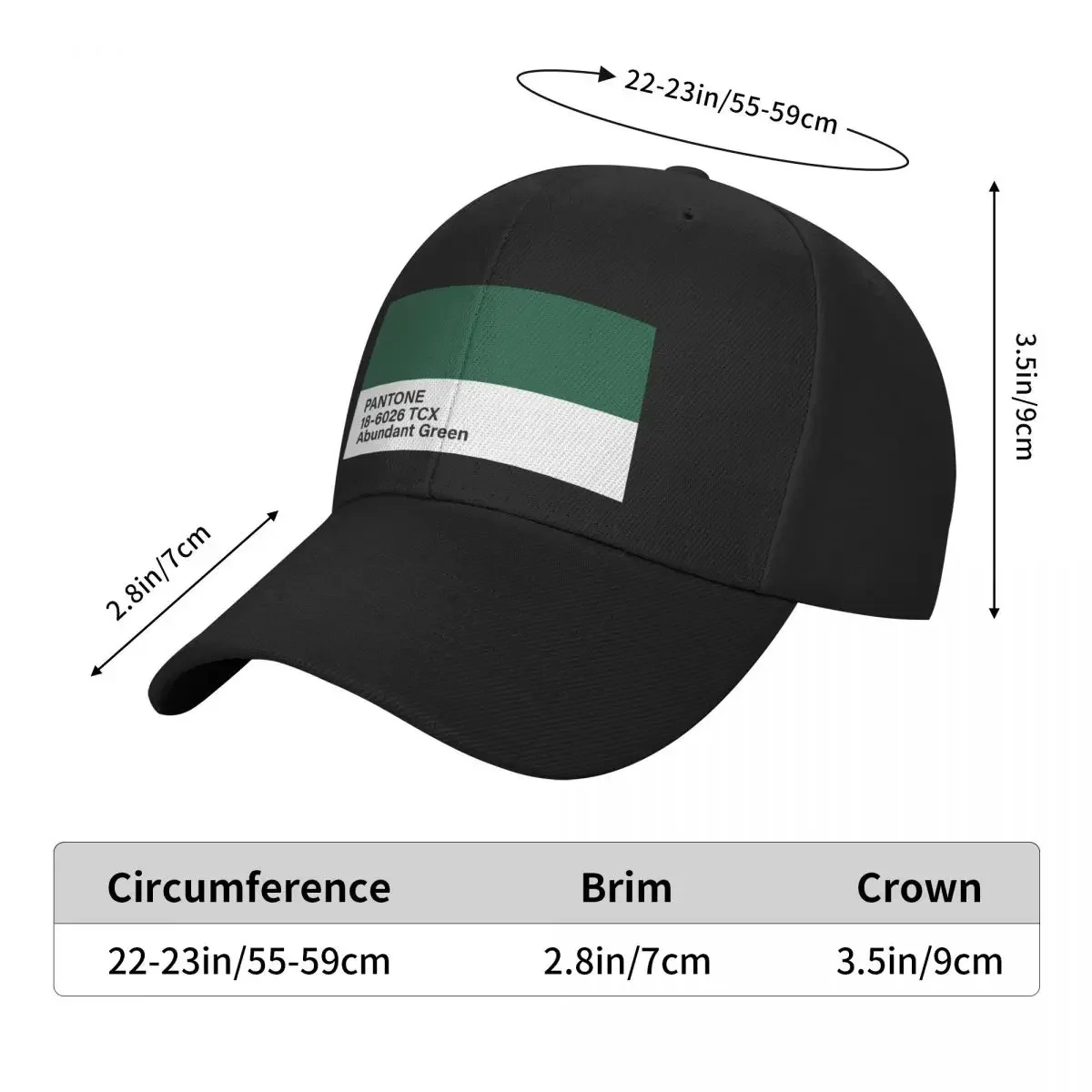 PANTONE 18-6026 TCX Abundant Green Baseball Cap Sunhat Trucker Hat Luxury Hat New In Hat Women's Golf Wear Men's