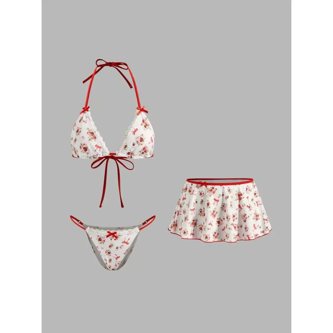 

Новый модный купальник Y2K: сексуальный комплект бикини с завязками на шее, трусики с низкой посадкой, пляжная одежда для лета