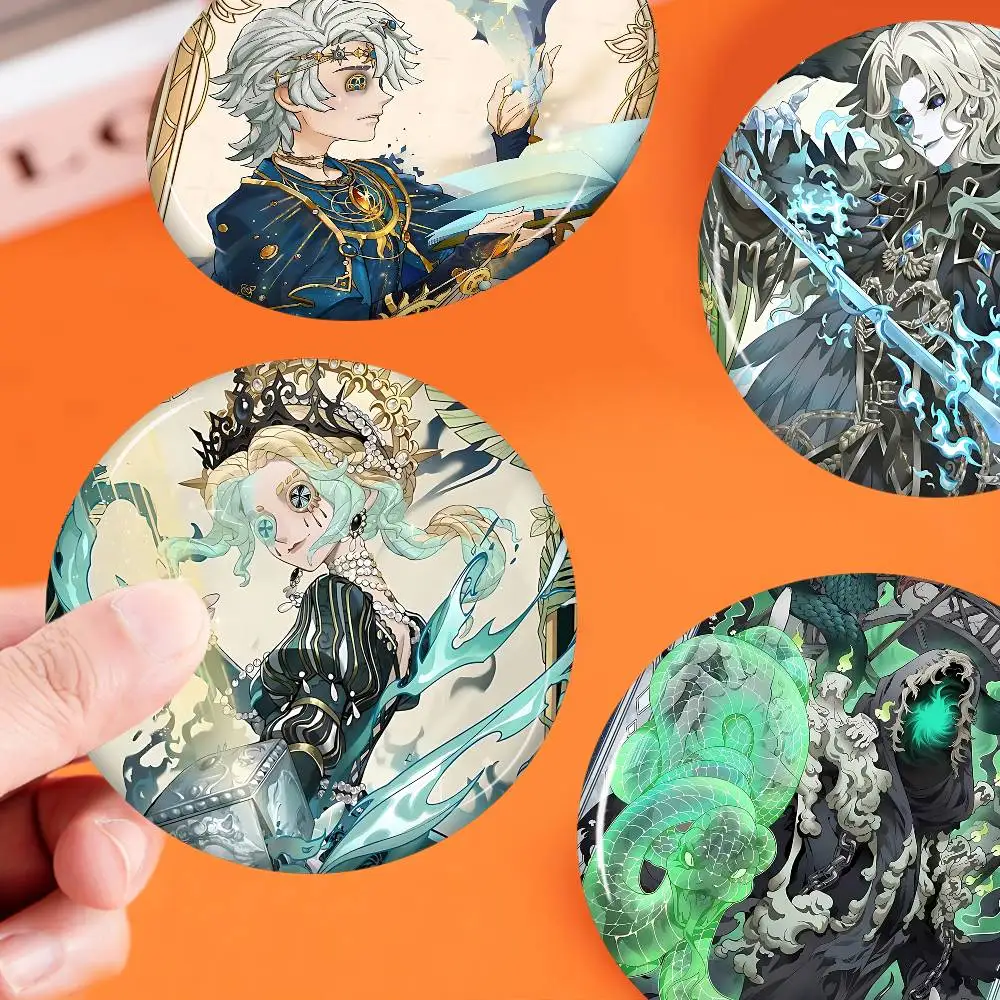Horror Game Identity V 58mm Cute Anime Figure Icon Badge Handmade Tinplate Brooch for Backpack Clothes Chest Ornament Gifts