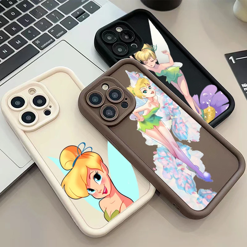 Disney Cartoons Tinker Bell For Apple iPhone 15 14 13 12 11 XS XR X 8 7 Pro Max Plus Soft Eye Ladder Phone Case Cover